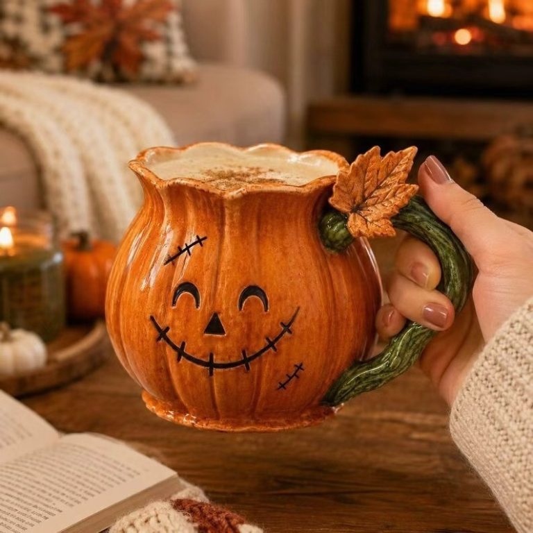 Pumpkin Mug Halloween Resin Ornament