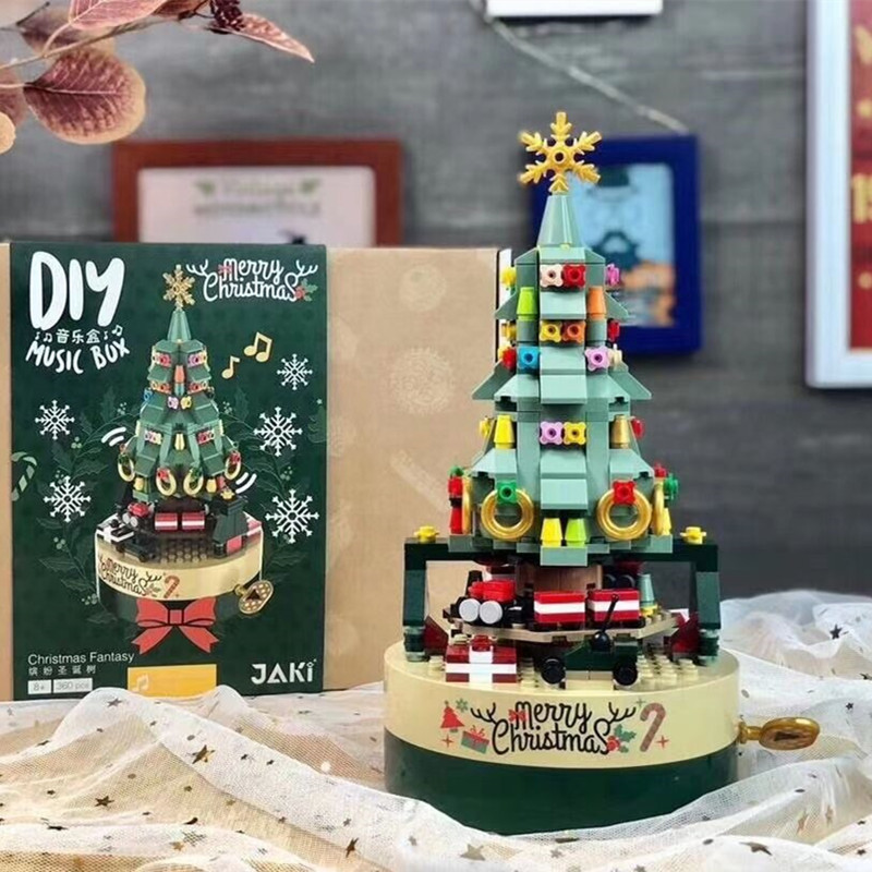 DIY Building Blocks Music Box Christmas Tree Model Desktop Decoration Ornaments Gift Box For Woman Kids Present New Year Gifts DIY Building Blocks Music Box Christmas Tree Model Desktop Decoration Ornaments Gift Box For Woman Kids Present New Year Gifts