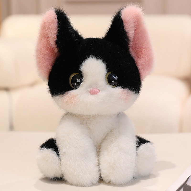 Cute Cat Table With Three Flowers German Cat Doll Plush Toy Siamese Kitten M Doll - Image 6