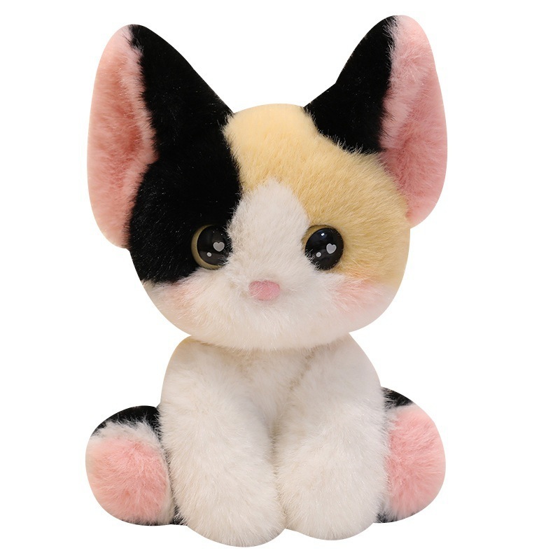 Cute Cat Table With Three Flowers German Cat Doll Plush Toy Siamese Kitten M Doll - Image 9
