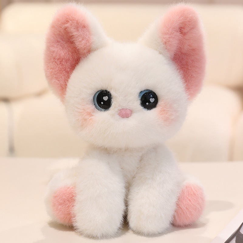 Cute Cat Table With Three Flowers German Cat Doll Plush Toy Siamese Kitten M Doll - Image 4