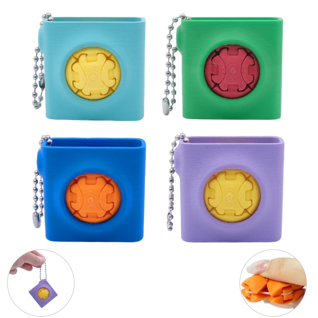 3D Printed Pocket Fidget Squeeze Toy With Protective Shell And Keychain, Portable Sensory Handheld Fidget Toy For Desk, Bag And Everyday Carry